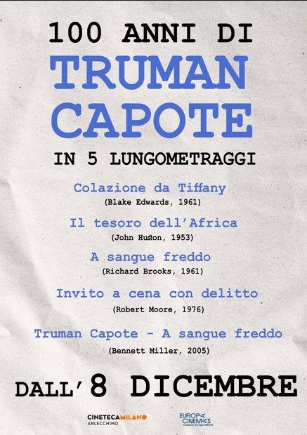All’Arlecchino i 100 anni di Truman Capote in 5 film